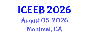 International Conference on Ecology and Environmental Biology (ICEEB) August 05, 2026 - Montreal, Canada