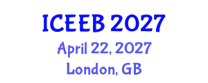 International Conference on Ecology and Environmental Biology (ICEEB) April 22, 2027 - London, United Kingdom