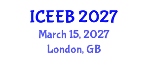 International Conference on Ecology and Environmental Biology (ICEEB) March 15, 2027 - London, United Kingdom