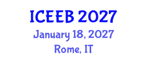 International Conference on Ecology and Environmental Biology (ICEEB) January 18, 2027 - Rome, Italy