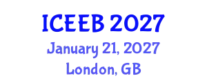 International Conference on Ecology and Environmental Biology (ICEEB) January 21, 2027 - London, United Kingdom