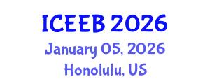 International Conference on Ecology and Environmental Biology (ICEEB) January 05, 2026 - Honolulu, United States