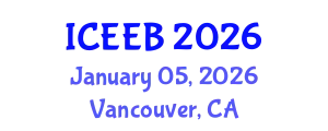 International Conference on Ecology and Environmental Biology (ICEEB) January 05, 2026 - Vancouver, Canada