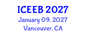 International Conference on Ecology and Environmental Biology (ICEEB) January 09, 2027 - Vancouver, Canada