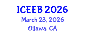 International Conference on Ecology and Environmental Biology (ICEEB) March 23, 2026 - Ottawa, Canada