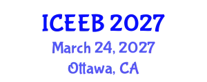 International Conference on Ecology and Environmental Biology (ICEEB) March 24, 2027 - Ottawa, Canada