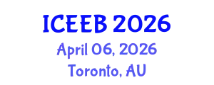 International Conference on Ecology and Environmental Biology (ICEEB) April 06, 2026 - Toronto, Australia