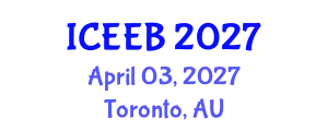 International Conference on Ecology and Environmental Biology (ICEEB) April 03, 2027 - Toronto, Australia