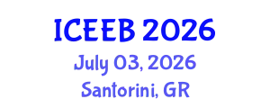 International Conference on Ecology and Environmental Biology (ICEEB) July 03, 2026 - Santorini, Greece