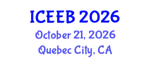 International Conference on Ecology and Environmental Biology (ICEEB) October 21, 2026 - Quebec City, Canada