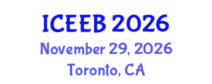 International Conference on Ecology and Environmental Biology (ICEEB) November 29, 2026 - Toronto, Canada