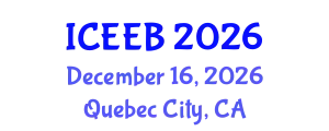 International Conference on Ecology and Environmental Biology (ICEEB) December 16, 2026 - Quebec City, Canada