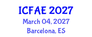 International Conference on Financial and Actuarial Engineering (ICFAE) March 04, 2027 - Barcelona, Spain