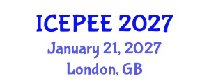 International Conference on Energy, Power and Electrical Engineering (ICEPEE) January 21, 2027 - London, United Kingdom
