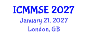 International Conference on Mathematical Methods in Science and Engineering (ICMMSE) January 21, 2027 - London, United Kingdom