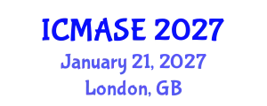 International Conference on Mechanical, Aerospace and Systems Engineering (ICMASE) January 21, 2027 - London, United Kingdom