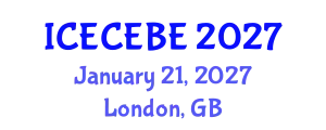 International Conference on Electrical, Computer, Electronics and Biomedical Engineering (ICECEBE) January 21, 2027 - London, United Kingdom