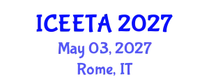 International Conference on Electrical Engineering: Theory and Application (ICEETA) May 03, 2027 - Rome, Italy