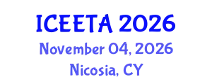 International Conference on Electrical Engineering: Theory and Application (ICEETA) November 04, 2026 - Nicosia, Cyprus