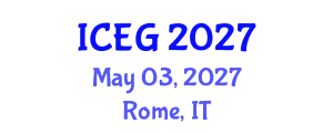International Conference on Engineering Geology (ICEG) May 03, 2027 - Rome, Italy