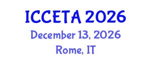 International Conference on Computer Engineering : Theory and Application (ICCETA) December 13, 2026 - Rome, Italy