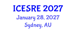 International Conference on Earth Science and Resource Engineering (ICESRE) January 28, 2027 - Sydney, Australia