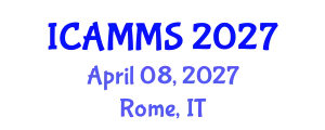 International Conference on Applied Mathematics, Modelling and Simulation (ICAMMS) April 08, 2027 - Rome, Italy