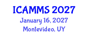International Conference on Applied Mathematics, Modelling and Simulation (ICAMMS) January 16, 2027 - Montevideo, Uruguay
