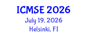 International Conference on Mechanical and Systems Engineering (ICMSE) July 19, 2026 - Helsinki, Finland
