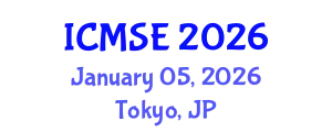 International Conference on Mechanical and Systems Engineering (ICMSE) January 05, 2026 - Tokyo, Japan