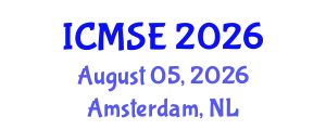 International Conference on Mechanical and Systems Engineering (ICMSE) August 05, 2026 - Amsterdam, Netherlands