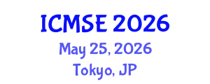 International Conference on Mechanical and Systems Engineering (ICMSE) May 25, 2026 - Tokyo, Japan