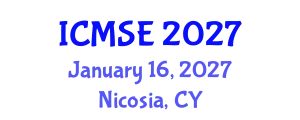 International Conference on Mechanical and Systems Engineering (ICMSE) January 16, 2027 - Nicosia, Cyprus
