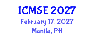 International Conference on Mechanical and Systems Engineering (ICMSE) February 17, 2027 - Manila, Philippines
