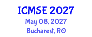 International Conference on Mechanical and Systems Engineering (ICMSE) May 08, 2027 - Bucharest, Romania