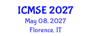 International Conference on Mechanical and Systems Engineering (ICMSE) May 08, 2027 - Florence, Italy