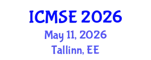 International Conference on Mechanical and Systems Engineering (ICMSE) May 11, 2026 - Tallinn, Estonia
