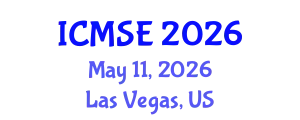 International Conference on Mechanical and Systems Engineering (ICMSE) May 11, 2026 - Las Vegas, United States
