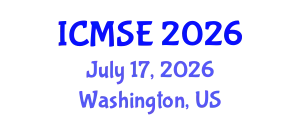 International Conference on Mechanical and Systems Engineering (ICMSE) July 17, 2026 - Washington, United States