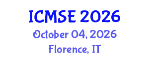 International Conference on Mechanical and Systems Engineering (ICMSE) October 04, 2026 - Florence, Italy