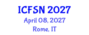 International Conference on Food Security and Nutrition (ICFSN) April 08, 2027 - Rome, Italy