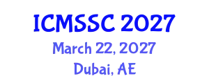 International Conference on Mathematics, Statistics and Scientific Computing (ICMSSC) March 22, 2027 - Dubai, United Arab Emirates