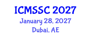 International Conference on Mathematics, Statistics and Scientific Computing (ICMSSC) January 28, 2027 - Dubai, United Arab Emirates