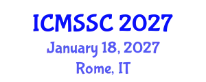 International Conference on Mathematics, Statistics and Scientific Computing (ICMSSC) January 18, 2027 - Rome, Italy