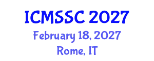 International Conference on Mathematics, Statistics and Scientific Computing (ICMSSC) February 18, 2027 - Rome, Italy