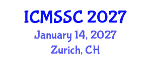 International Conference on Mathematics, Statistics and Scientific Computing (ICMSSC) January 14, 2027 - Zurich, Switzerland