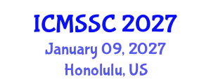 International Conference on Mathematics, Statistics and Scientific Computing (ICMSSC) January 09, 2027 - Honolulu, United States