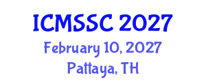 International Conference on Mathematics, Statistics and Scientific Computing (ICMSSC) February 10, 2027 - Pattaya, Thailand