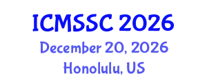 International Conference on Mathematics, Statistics and Scientific Computing (ICMSSC) December 20, 2026 - Honolulu, United States