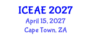 International Conference on Environmental and Agricultural Engineering (ICEAE) April 15, 2027 - Cape Town, South Africa